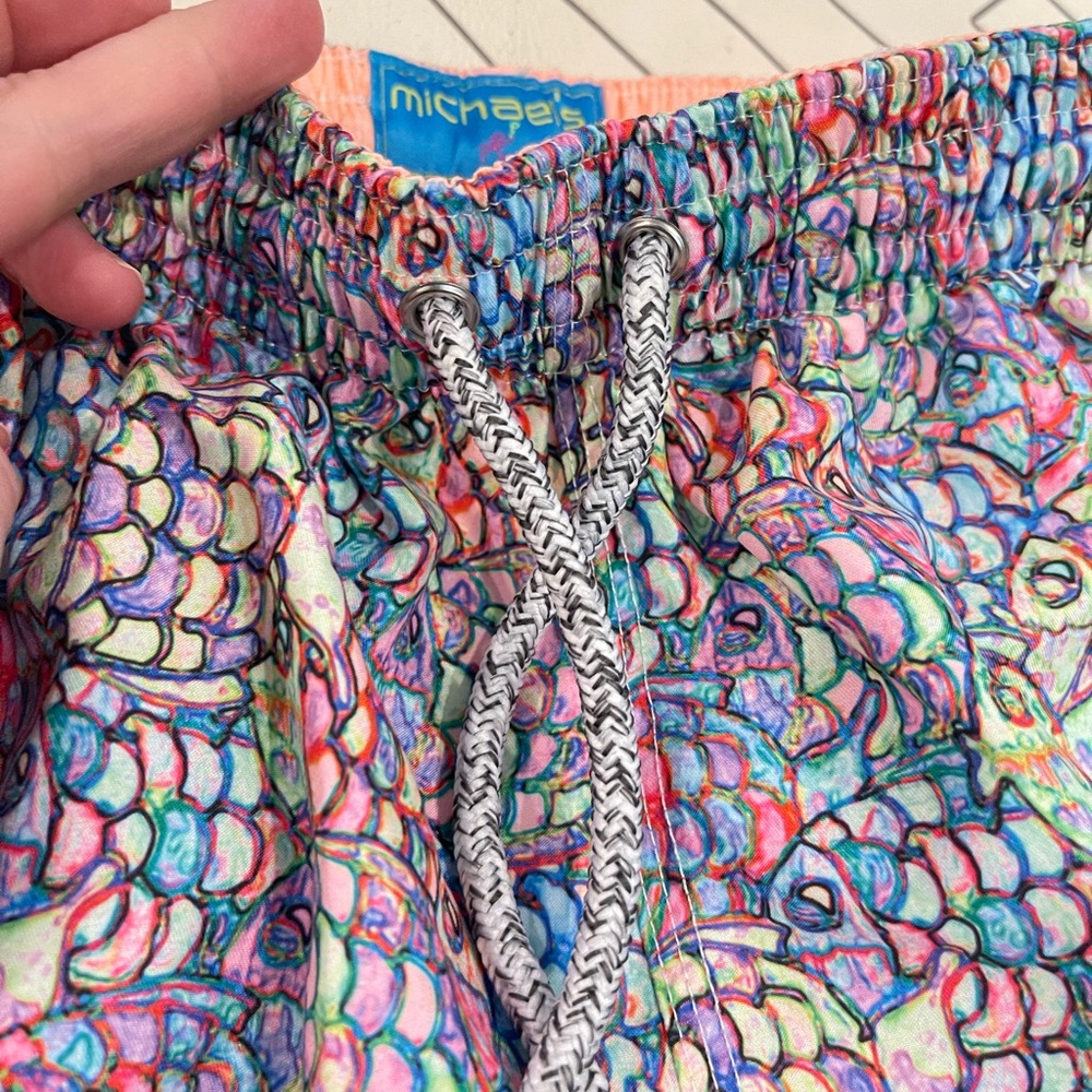 Michael's Multicolor Fish Patterned Swim Trunks - Picture 7 of 11
